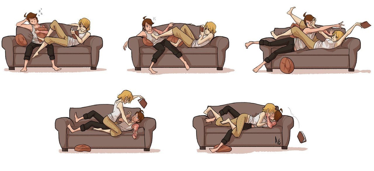 1280x587, 101 Kb / диван, книга, комикс, любовь