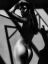 голая, попа, тени, ч/б