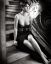 Monica Bellucci, моника беллуччи, лестница, ч/б