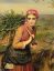 девка, корзина, папоротник, рисунок,The Fern Gatherer, Charles Sillem Lidderdale