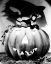 тыква, девка, хэллоуин, косплей, кошка, ч/б