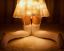 абажур, лампочки, на коленях