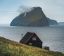Faroe Islands, Фарерские острова, дом, гора, кондиционер, горы, скалы, море, океан, облака