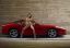 Ferrari, голая, бритая, автомобиль, красный, классика, ретро, Fedra, Zeta, Melinda, Sunshine A, Barbara