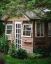Сарай, беседка, дом, прозрачное, окно, дерево, трава, кусты, дача