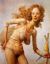 john currin, малышка, украшение, локоны, рисунок, картина